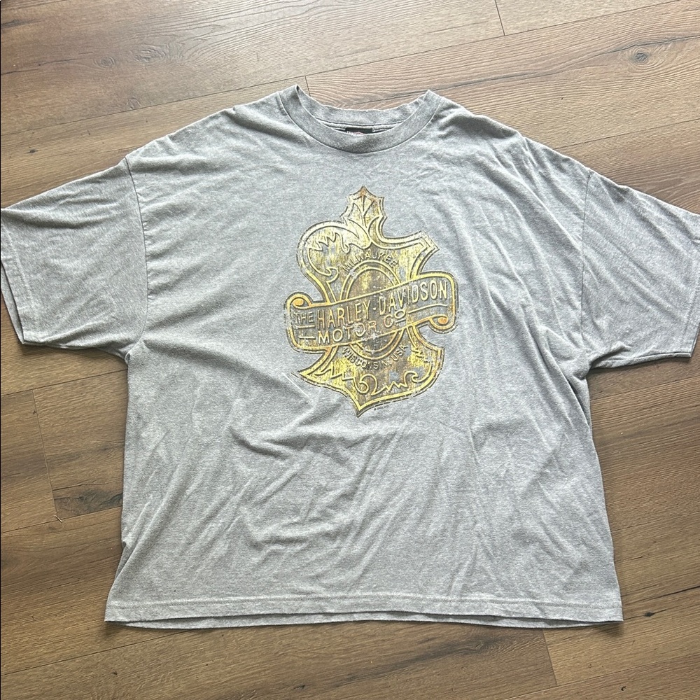 Harley-Davidson Light Gray Tee with Yellow Logo !! 3XL
